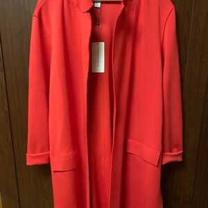 Carolina Belle of Montreal Vibrant Red Open Front Coat size large